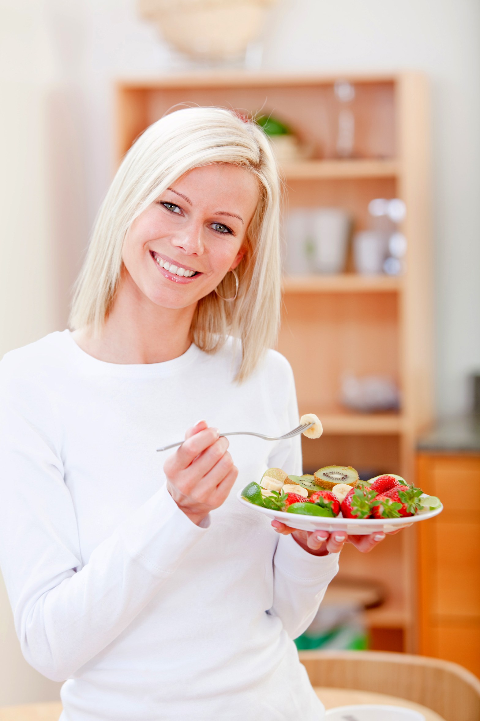 a woman eating food